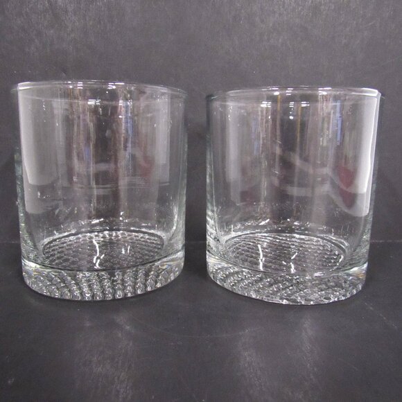 Cocktail Glasses Low Ball Rocks with Golf Ball Textures Base 3 1/2 Inch - Picture 1 of 6